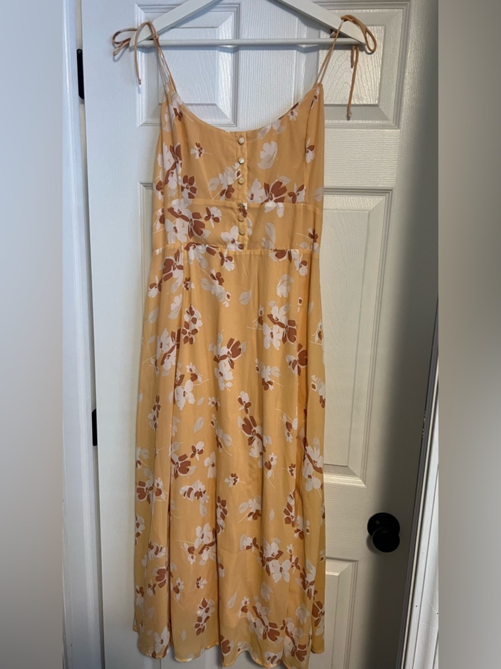Abercrombie & Fitch - Tie-Strap Corset Midi Dress - Orange